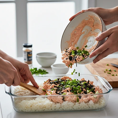 Salmon Sushi Bake Recipe